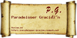 Paradeisser Gracián névjegykártya